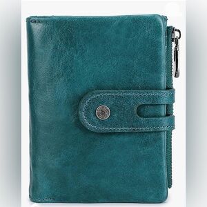 Men’s RFID wallet teal blue with air tag slot NWOT